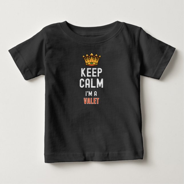T-shirt Pour Bébé Restez calme Je suis un valet (Devant)