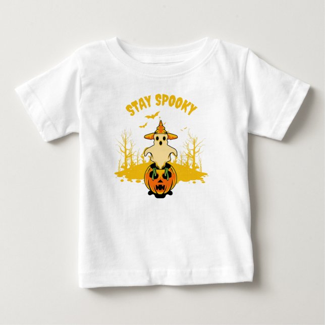 T-shirt Pour Bébé Restez éffrayant (Devant)
