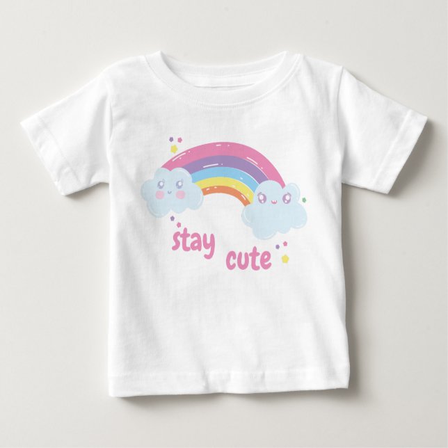 T-shirt Pour Bébé Restez mignon (Devant)