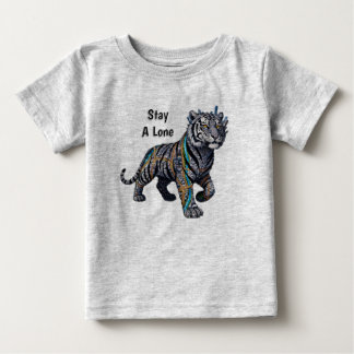 T-shirt Pour Bébé Restez un T-shirt bébé gris tribal orné et solitai