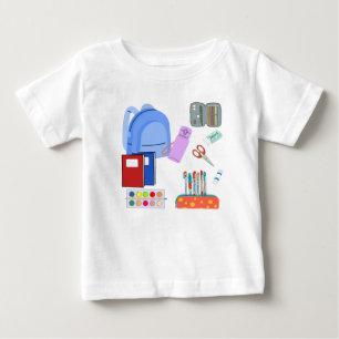 T-shirt Pour Bébé Retour à la collection de fournitures scolaires