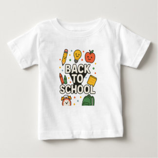 T-shirt Pour Bébé Retour à l'école Cartoon Kids Shirt