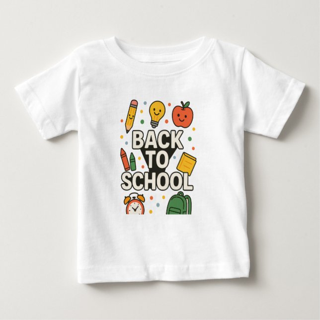 T-shirt Pour Bébé Retour à l'école Cartoon Kids Shirt (Devant)