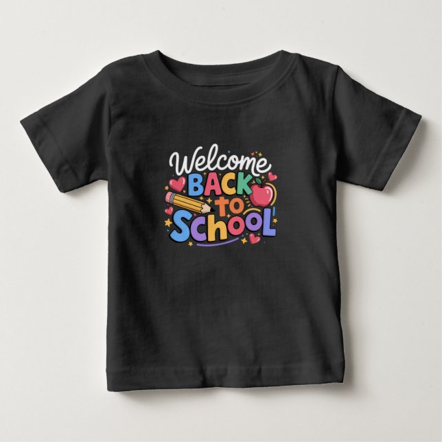 T-shirt Pour Bébé Retour à l'école Enseignant Premier jour de l'écol (Devant)