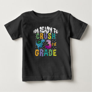 T-shirt Pour Bébé Retour à l'école Je suis prêt à écraser 3e année D