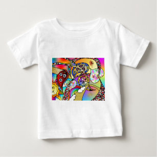 T-shirt Pour Bébé Retro 60s Coeurs psychédéliques Paisley Cadeaux Vê