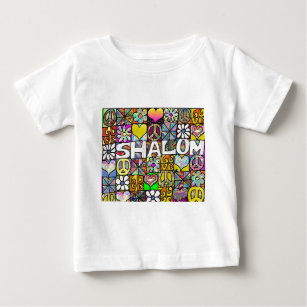 T-shirt Pour Bébé Retro 60s Psychedélique Shalom LOVE Vêtements Cade