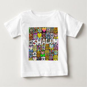 T-shirt Pour Bébé Retro 60s Psychedélique Shalom LOVE Vêtements Cade
