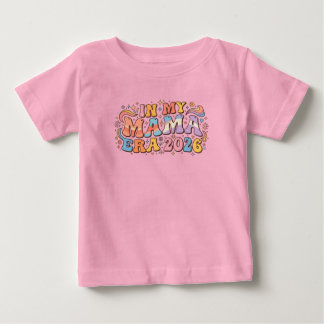 T-shirt Pour Bébé Rétro À Mon Ère Mama 2026 Design Maternité Groovy