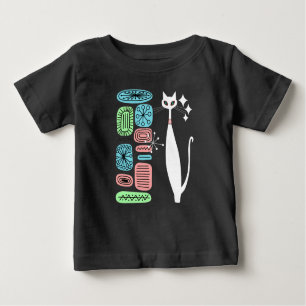 T-shirt Pour Bébé Retro Atomique Moyen Siècle moderne Cool Chat