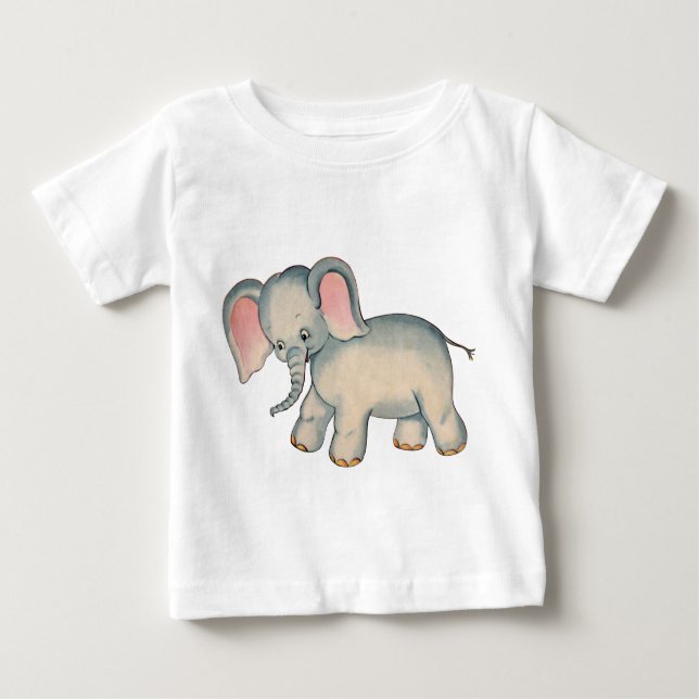 T-shirt Pour Bébé Retro Baby Elephant Baby Romper (Devant)