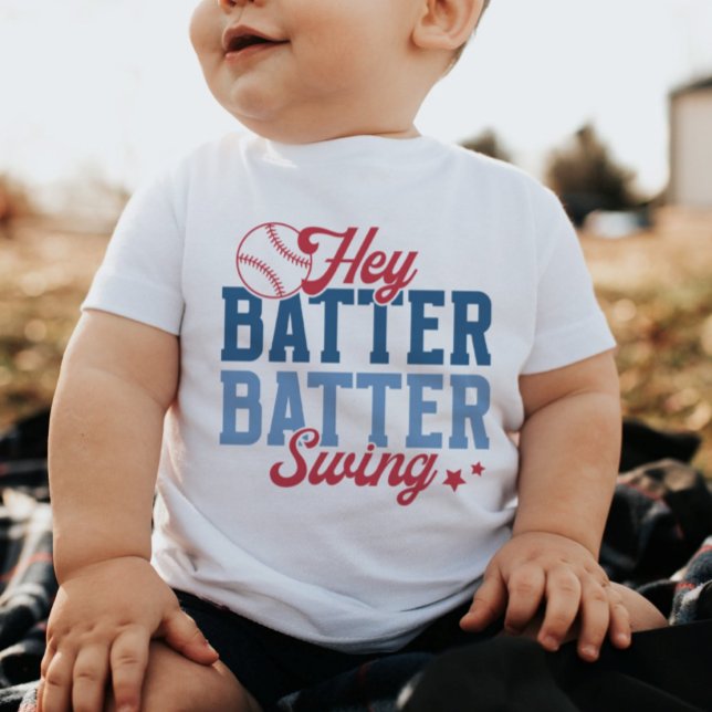 T-shirt Pour Bébé Retro Baseball Hey Batter Batter Swing (Créateur téléchargé)