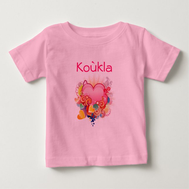T-shirt Pour Bébé Rétro-Coeur-Conception de Koukla (Devant)