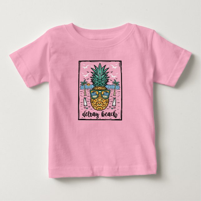 T-shirt Pour Bébé Retro Delray Beach Floride (Devant)