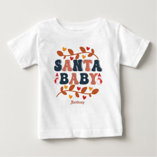 T-shirt Pour Bébé Retro Holiday Père Noël Baby Personnalisé