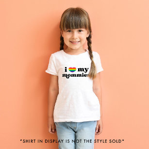 T-shirt Pour Bébé Rétro J'Aime Mes Mommies Queer Moms Arc En Ciel