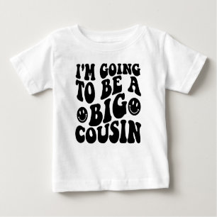 T-shirt Pour Bébé Retro Je vais être un grand cousin