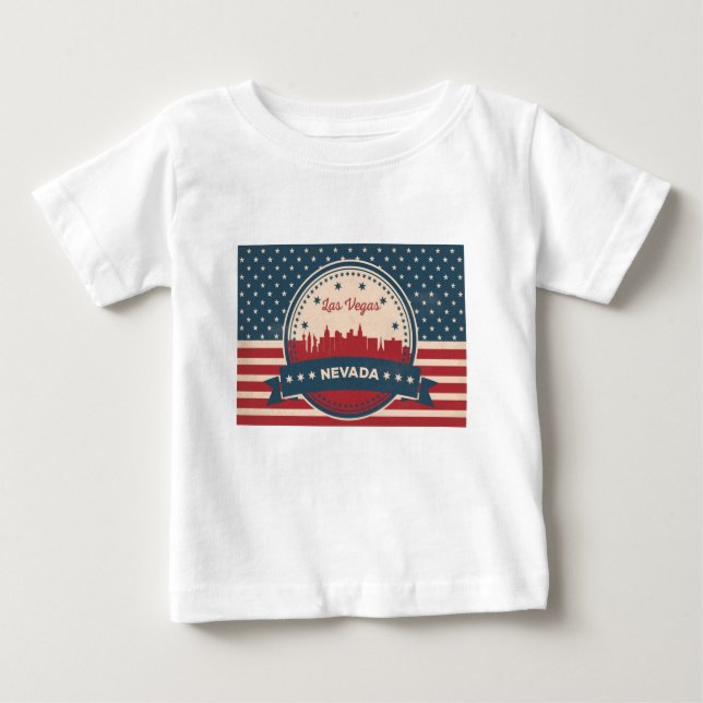 T-shirt Pour Bébé Retro Las Vegas Skyline (Devant)
