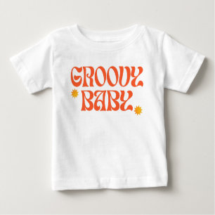 T-shirt Pour Bébé Retro les années 70 moutarde Orange Hippie Super b