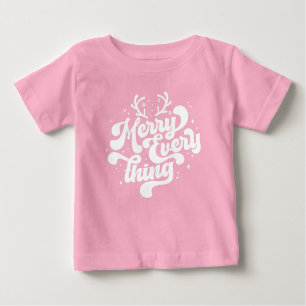 T-shirt Pour Bébé Retro Red White Merry tout Joyeux Noël
