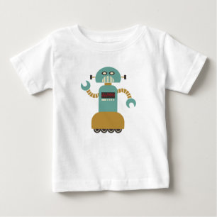 T-shirt Pour Bébé Rétro robot drôle de rouleau