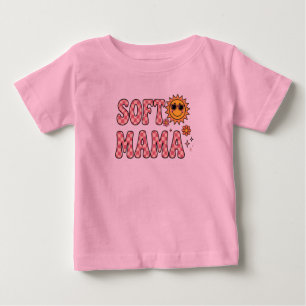 T-shirt Pour Bébé Rétro Rose à Damier Soft Mama PNG - Été Frais S