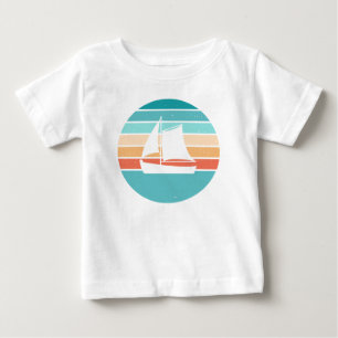 T-shirt Pour Bébé Retro Sunset Effet Perdu + Voilier