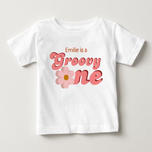 T-shirt Pour Bébé Retro Super une marguerite fête d'anniversaire (Devant)