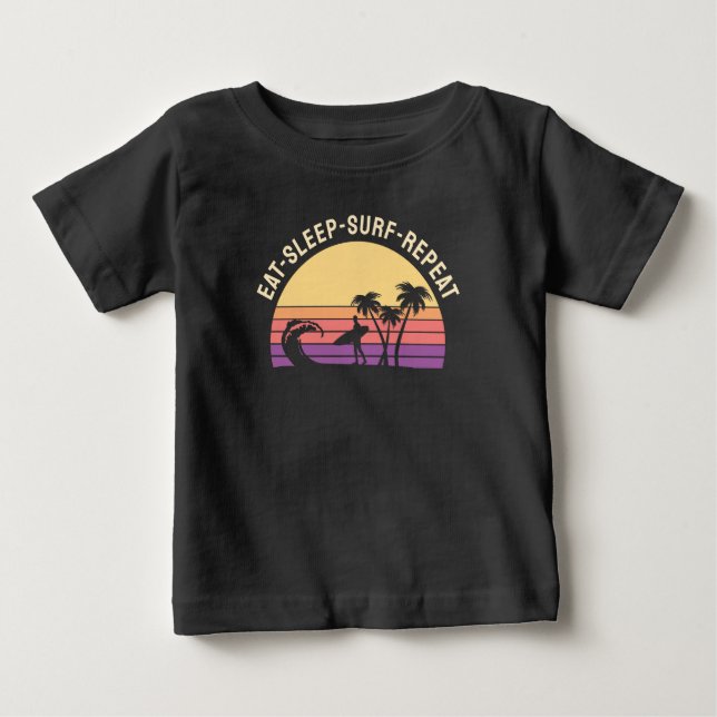 T-shirt Pour Bébé Retro Surfing (Devant)