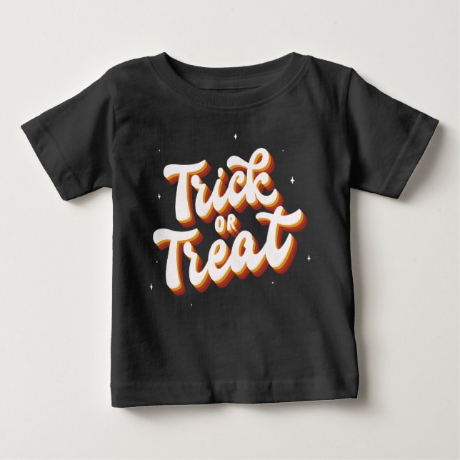 T-shirt Pour Bébé Retro Trick ou Treat (Devant)