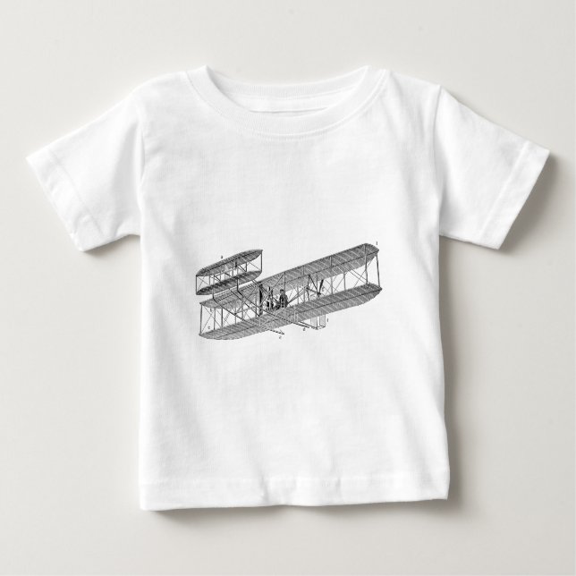 T-shirt Pour Bébé Rétros vieux biplans d'avion de biplan d'avion (Devant)