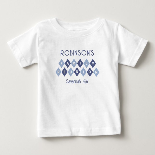 T-shirt Pour Bébé Réunion de famille Noms personnalisés Date Lieu To (Devant)
