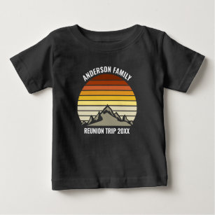 T-shirt Pour Bébé Réunion familiale personnalisée Vintage Sunset Mou