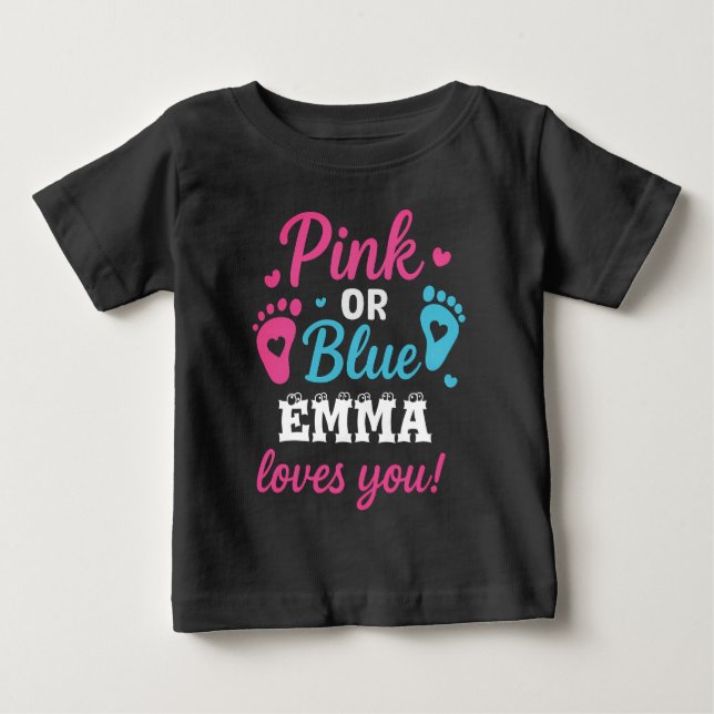 T-shirt Pour Bébé Révélation de genre personnalisée Fille ou Garçon  (Devant)