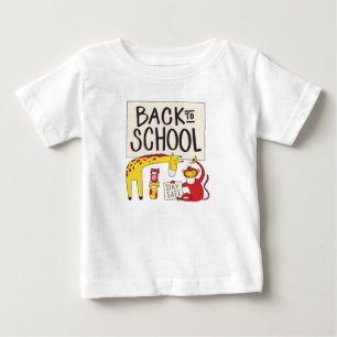 T-shirt Pour Bébé Revenir à l'école Animaux Conception de sécurité