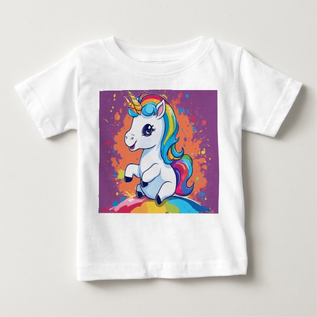 T-shirt Pour Bébé Rêves Unicorn et poutres magiques (Devant)