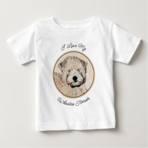 T-shirt Pour Bébé Revêtu doux Roue Peinture Terrier Art original