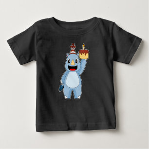 T-shirt Pour Bébé Rhino Anniversaire Chandelle Gâteau