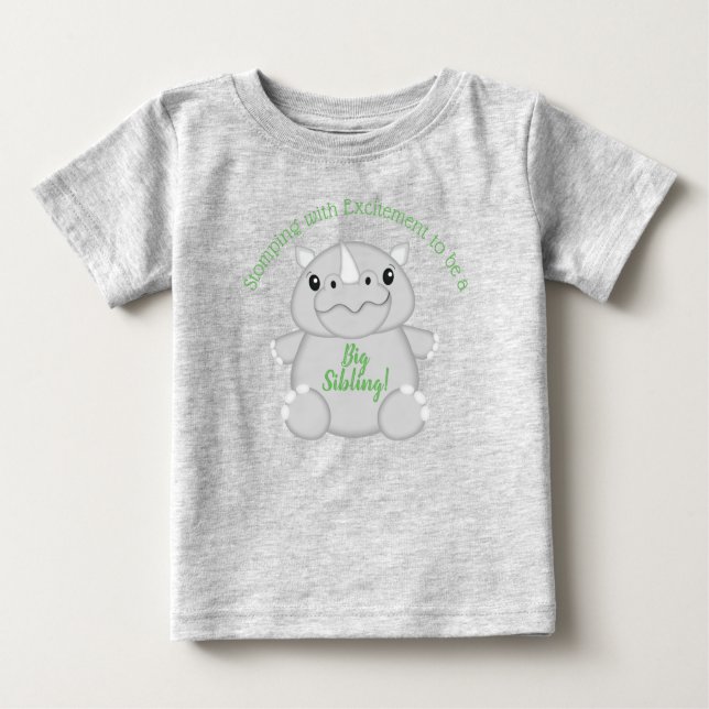 T-shirt Pour Bébé Rhino Baby shower Safari (Devant)