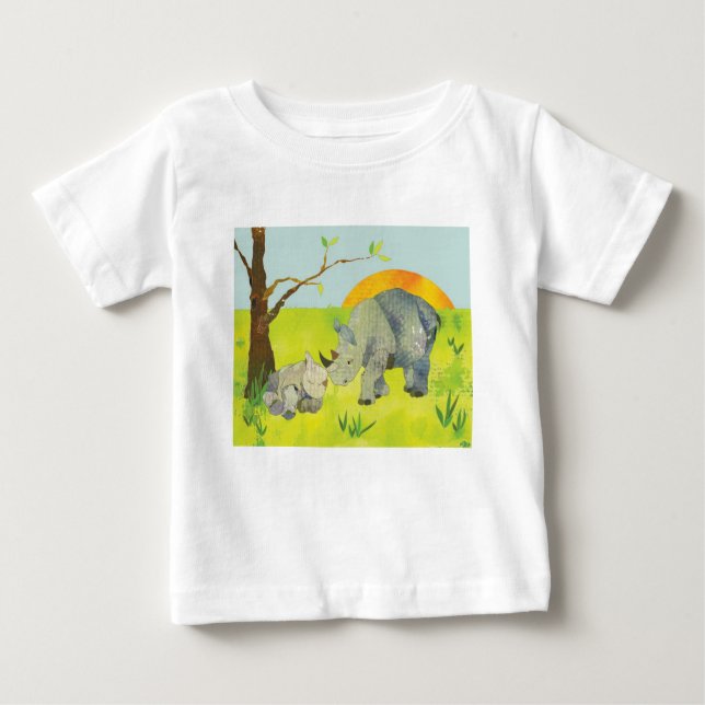 T-shirt Pour Bébé Rhino Maman & Bébé (Devant)