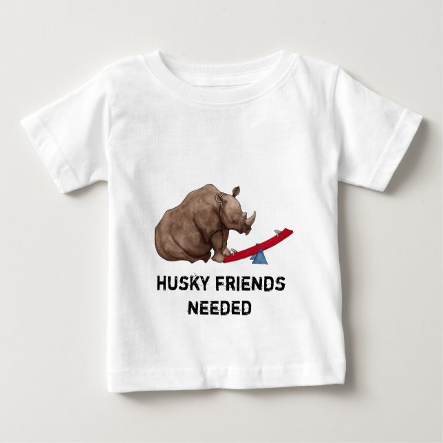 T-shirt Pour Bébé Rhinocéros de bascule (Devant)