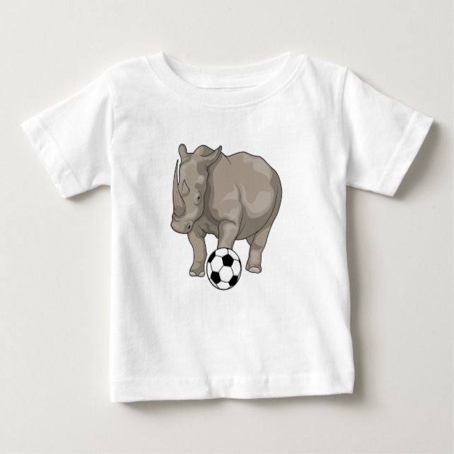 T-shirt Pour Bébé Rhinocéros Soccer (Devant)