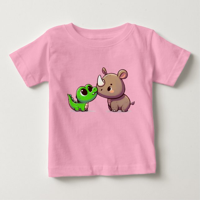T-shirt Pour Bébé Rhinocrocodile  (Devant)