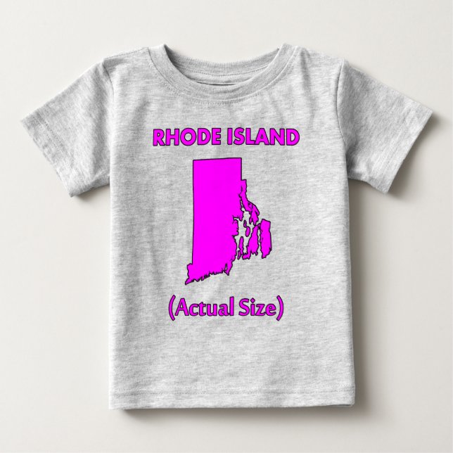 T-shirt Pour Bébé Rhode Island - Taille réelle (Devant)