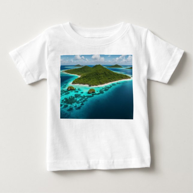 T-shirt Pour Bébé "Ride the Waves : Ocean Vibes Tee" (Devant)
