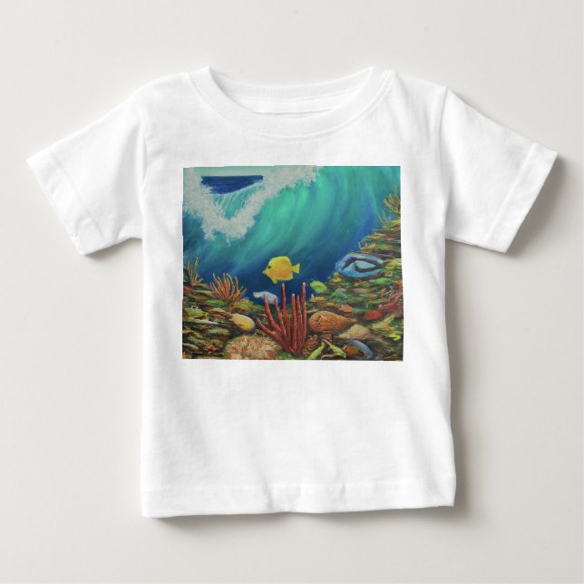 T-shirt Pour Bébé "Ride the Waves : Ocean Vibes Tee" (Devant)