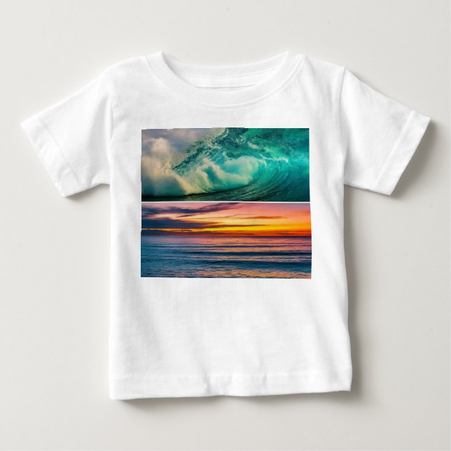 T-shirt Pour Bébé "Ride the Waves : Ocean Vibes Tee" (Devant)