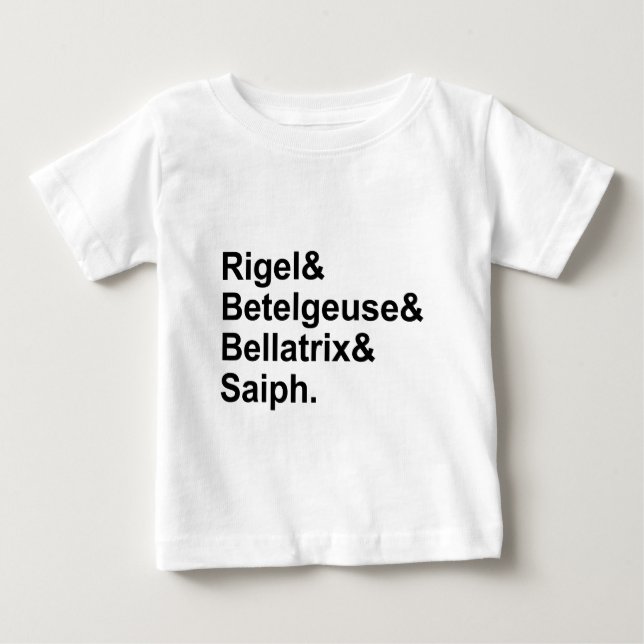 T-shirt Pour Bébé Rigel Betelgeuse Bellatrix | Étoiles d'Orion (Devant)