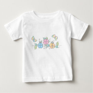 T-shirt Pour Bébé Rire en direct Aquarelle florale papillon