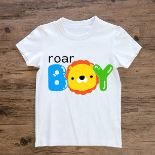 T-shirt Pour Bébé Roar Boy Cute Lion Safari Jungle Animaux Enfants